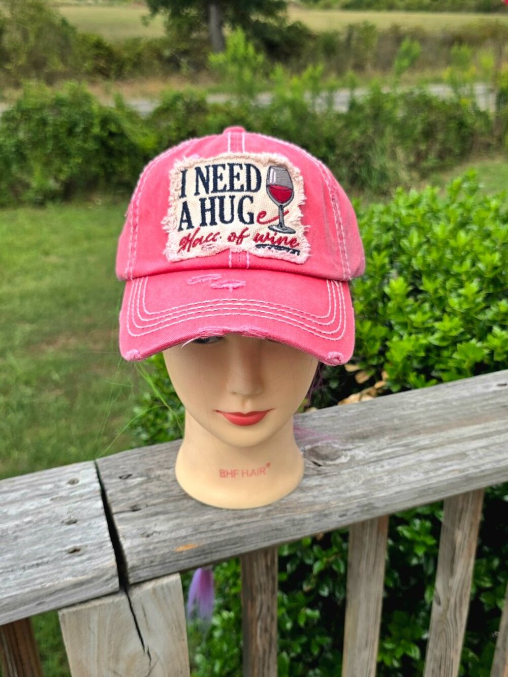 Ladies Pink I Need A Huge Glass of Wine